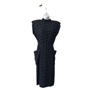 Vtg Contempo Casuals Blk/Wht Dress Women’s 11 (M/L) USA, 80’s Fit Sexy A-line